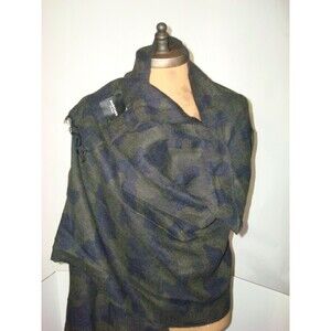 New Marciano Italy Scarf Wrap Camo Blue Green Mens Womens 73 x 23 Long Camoflage